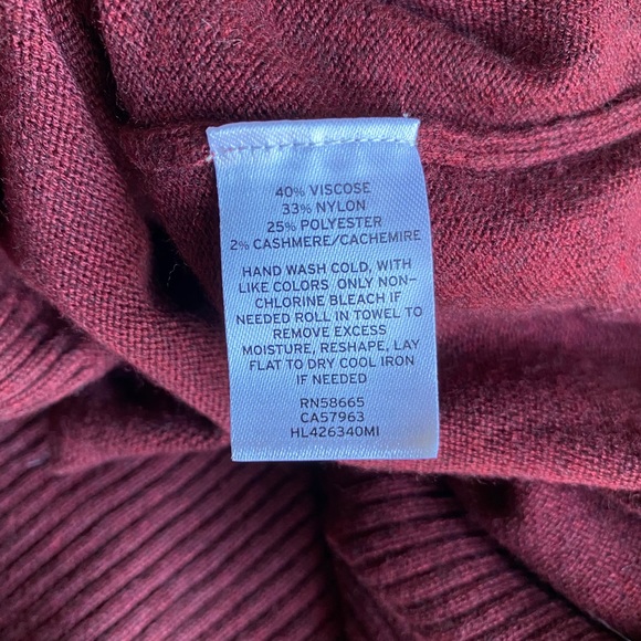 Chelsea28 Burgundy Cashmere Blend Sweater - Picture 7 of 7